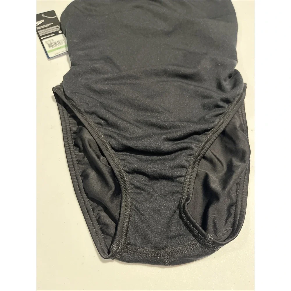 Speedo Team Black One Piece Swimsuit Women 8/34 - Picture 3 of 4